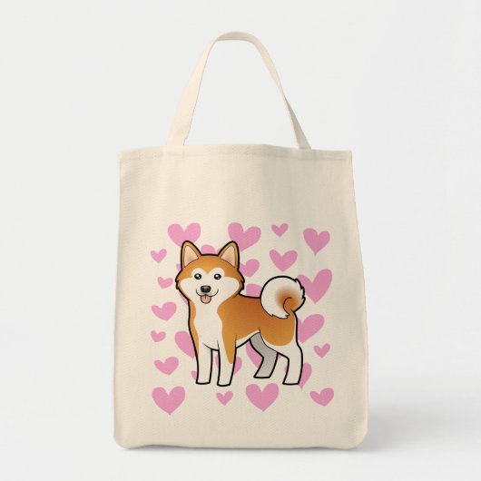 Akita Inu / Shiba Inu Love Tote Bag (Voorkant)