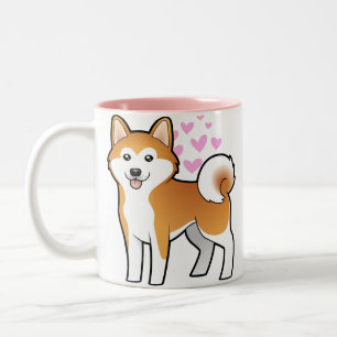 Akita Inu / Shiba Inu Love Tweekleurige Koffiemok