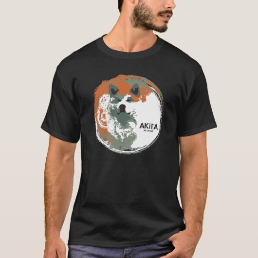 Akita inu-shirt met gezicht t-shirt (Voorkant)