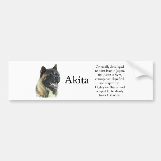 Akita Inu Trivia Bumpersticker (Voorkant)
