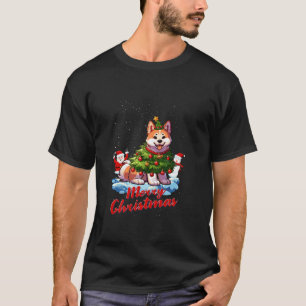 Akita Inu Vrolijke Kerstboom Lichten Hond X Mas Do T-shirt