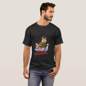 Akita Inu Vrolijke Kerstboom Lichten Hond X Mas Do T-shirt (Voorkant volledig)
