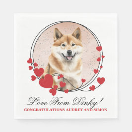 Akita Inu Wedding Red Heart Wedding Dog Foto Servet