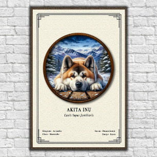 Akita Inu Zoölogische Serie Poster