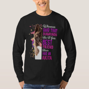 Akita is een meisje met de beste vriendin van Dog T-shirt