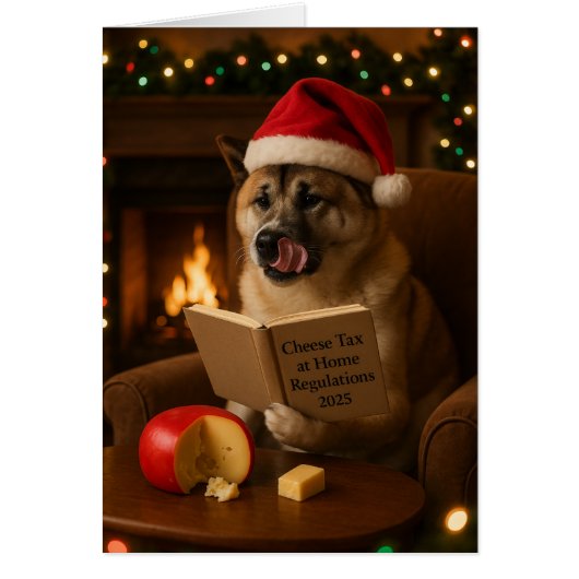 Akita 'Kaasbelasting' Kerstkaart (Voorkant)