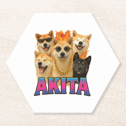 Akita kartonnen onderzetters (Voorkant)