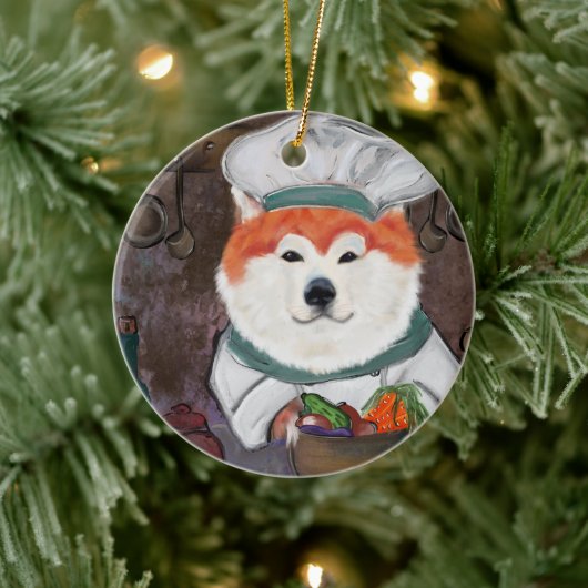 Akita Keramisch Ornament (Boom)