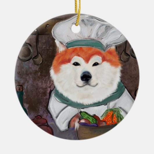 Akita Keramisch Ornament (Voorkant)