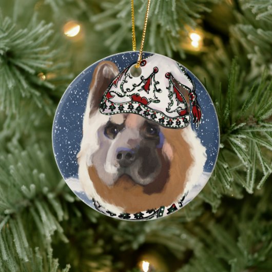 Akita Keramisch Ornament (Boom)