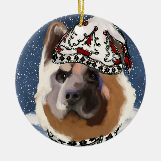 Akita Keramisch Ornament (Voorkant)