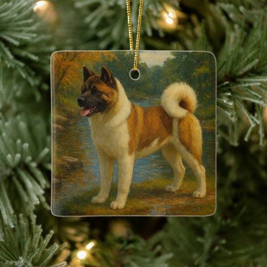 Akita Keramisch Ornament (Boom)