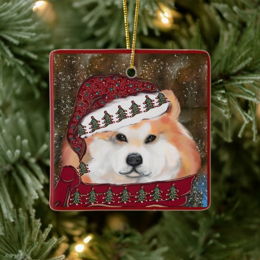 Akita Keramisch Ornament (Boom)