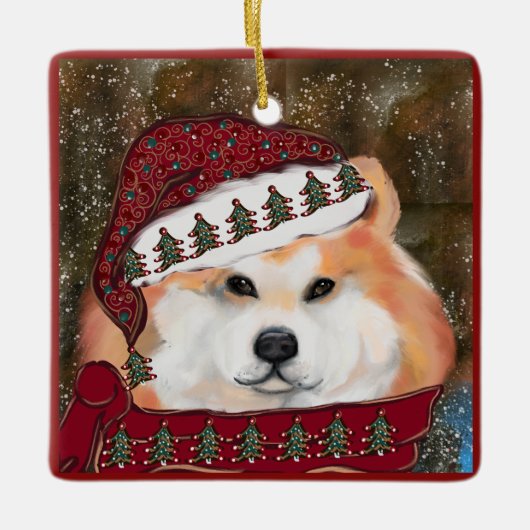 Akita Keramisch Ornament (Voorkant)