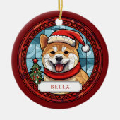 Akita keramische cirkel Ornament (Voorkant)