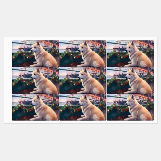 Akita Kerst Cruise: Pawsome Holiday Delight Labels (Vel)