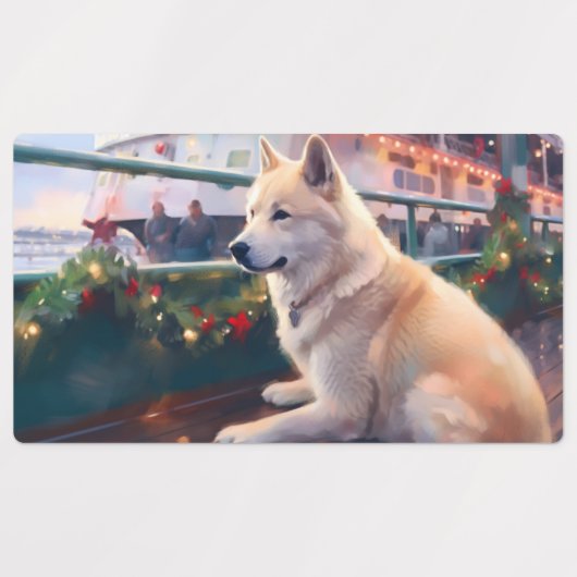 Akita Kerst Cruise: Pawsome Holiday Delight Labels (Design 1)