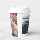 Akita Kerst Cruise: Pawsome Holiday Delight Papieren Bekers (Links)