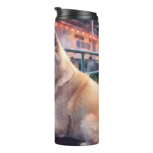 Akita Kerst Cruise: Pawsome Holiday Delight Thermosbeker (Geroteerd rechts)