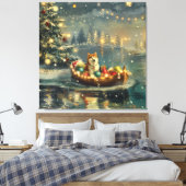 Akita Kerst Feestelijke reis Canvas Afdruk (Insitu (Slaapkamer))