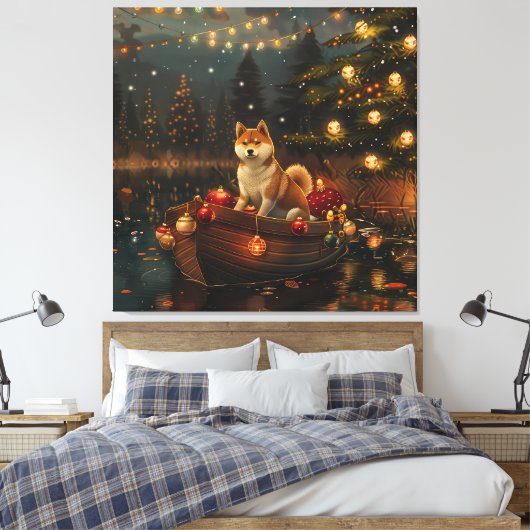 Akita Kerst Feestelijke reis Canvas Afdruk (Insitu (Slaapkamer))