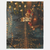 Akita Kerst Feestelijke reis Fleece Deken (Voorkant)