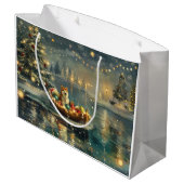 Akita Kerst Feestelijke reis Groot Cadeauzakje (Achterkant Gekanteld)