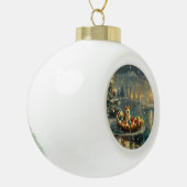 Akita Kerst Feestelijke reis Keramische Bal Ornament (Links)