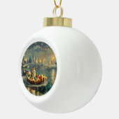 Akita Kerst Feestelijke reis Keramische Bal Ornament (Rechts)