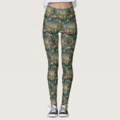 Akita Kerst Feestelijke reis Leggings (Voorkant)
