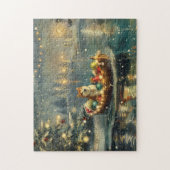 Akita Kerst Feestelijke reis Legpuzzel (Verticaal)