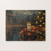 Akita Kerst Feestelijke reis Legpuzzel (Horizontaal)
