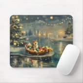 Akita Kerst Feestelijke reis Muismat (Met muis)