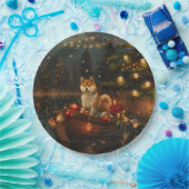Akita Kerst Feestelijke reis Papieren Bordje (Feest)