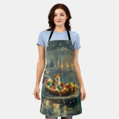 Akita Kerst Feestelijke reis Schort (Gedragen)