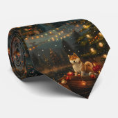 Akita Kerst Feestelijke reis Stropdas (Opgerold)