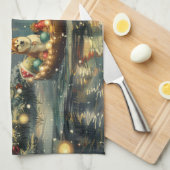 Akita Kerst Feestelijke reis Theedoek (Quarter Fold)