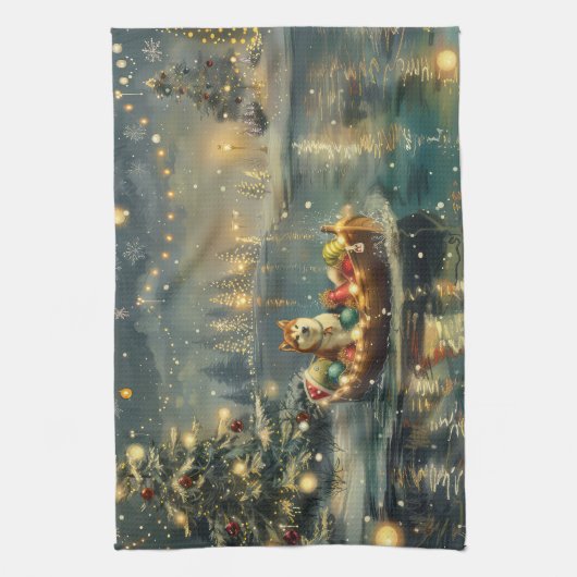 Akita Kerst Feestelijke reis Theedoek (Verticaal)