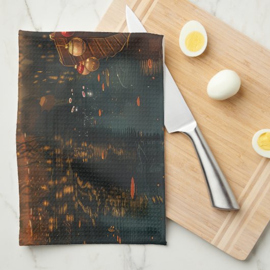 Akita Kerst Feestelijke reis Theedoek (Quarter Fold)