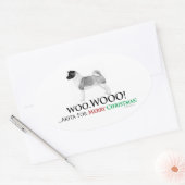 Akita Kerst Ovale Sticker (Envelop)