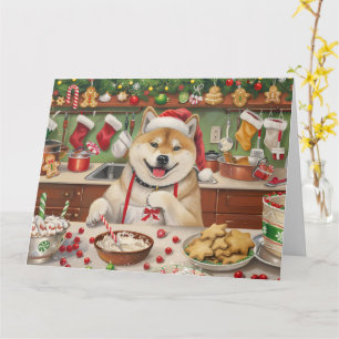 Akita Kerstbak: Festieve Kerstmis Kaart
