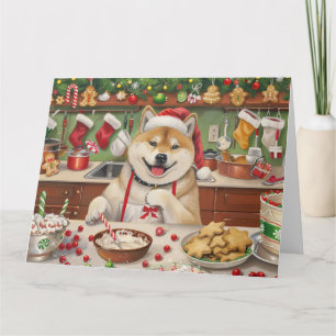 Akita Kerstbak: Festieve Kerstmis Kaart