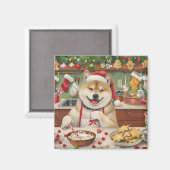 Akita Kerstbakfeest: Festieve Kerstmis Magneet (Voorkant / Achterkant)