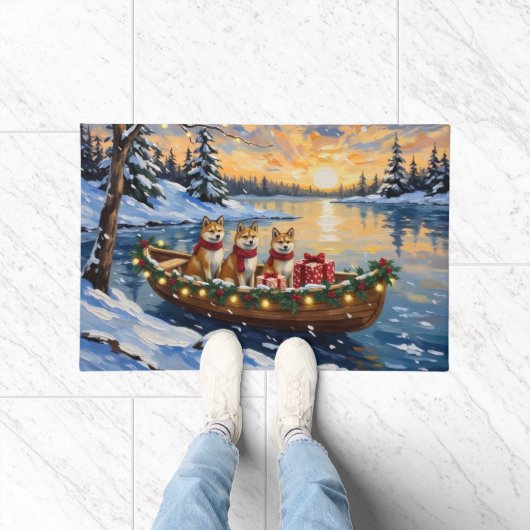 Akita Kerstboot Vakantie Deurmat (Binnen)