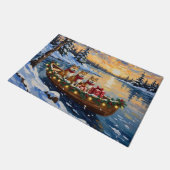 Akita Kerstboot Vakantie Deurmat (Schuin)