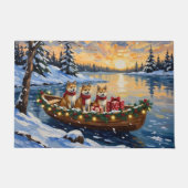 Akita Kerstboot Vakantie Deurmat (Voorkant)