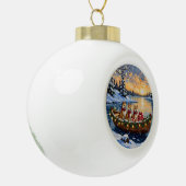 Akita Kerstboot Vakantie Keramische Bal Ornament (Links)