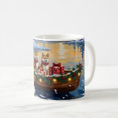 Akita Kerstboot Vakantie Koffiemok (Voorkant rechts)