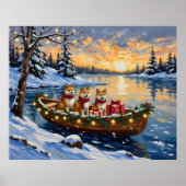 Akita Kerstboot Vakantie Poster (Voorkant)
