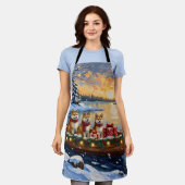Akita Kerstboot Vakantie Schort (Gedragen)